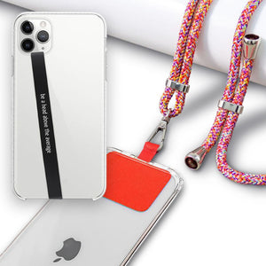 Girafus 1x Handykette & 1xSilikon Handy Fingerhalter/Handy Kette Universal/Handy Halterung Hand/Smartphone Handyanhänger/Phone Strap/Halsband/Schlüsselband/Schwarz & Bunt