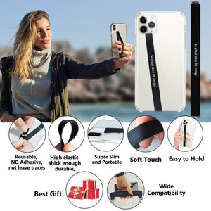 Girafus 1x Handykette & 1xSilikon Handy Fingerhalter/Handy Kette Universal/Handy Halterung Hand/Smartphone Handyanhänger/Phone Strap/Halsband/Schlüsselband/Schwarz & Bunt
