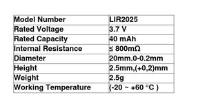 Girafus 4xLIR-2032/2025/2016 Battery variants 4xLIR2032