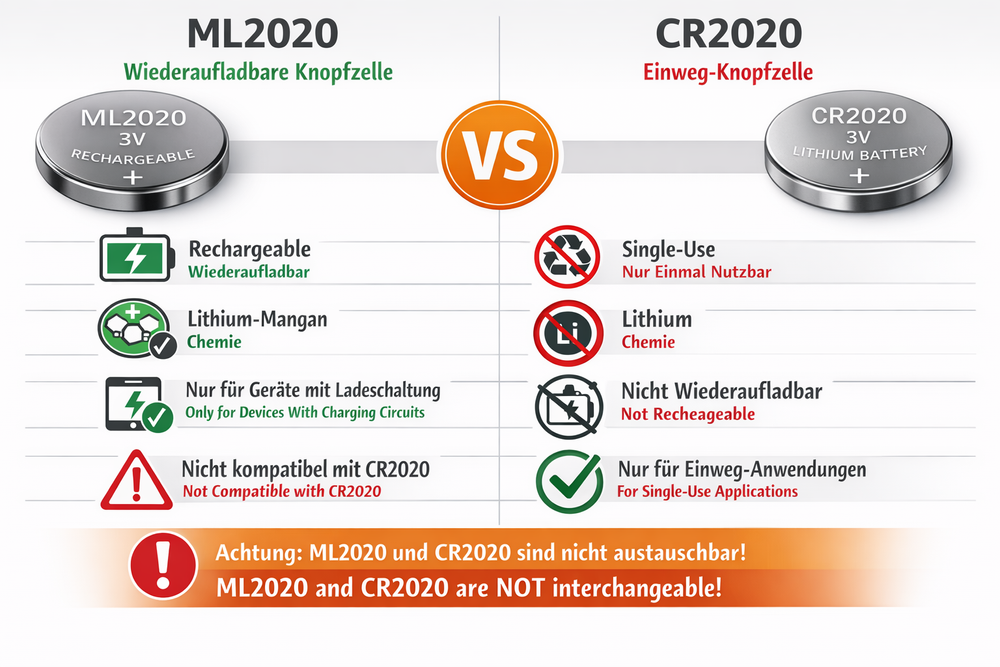 LIR3032 LIR3048 LIR1220 LIR1040  LIR2440 LIR1648 LIR1654 LIR2450 LIR2430 ML1220 Wiederaufladbare Knopfzelle