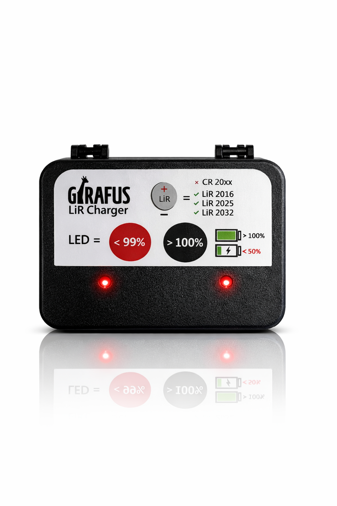 Girafus USB Ladegerät für wiederaufladbare LiR 2032/2016/2025  Knopfzellen - Varianten