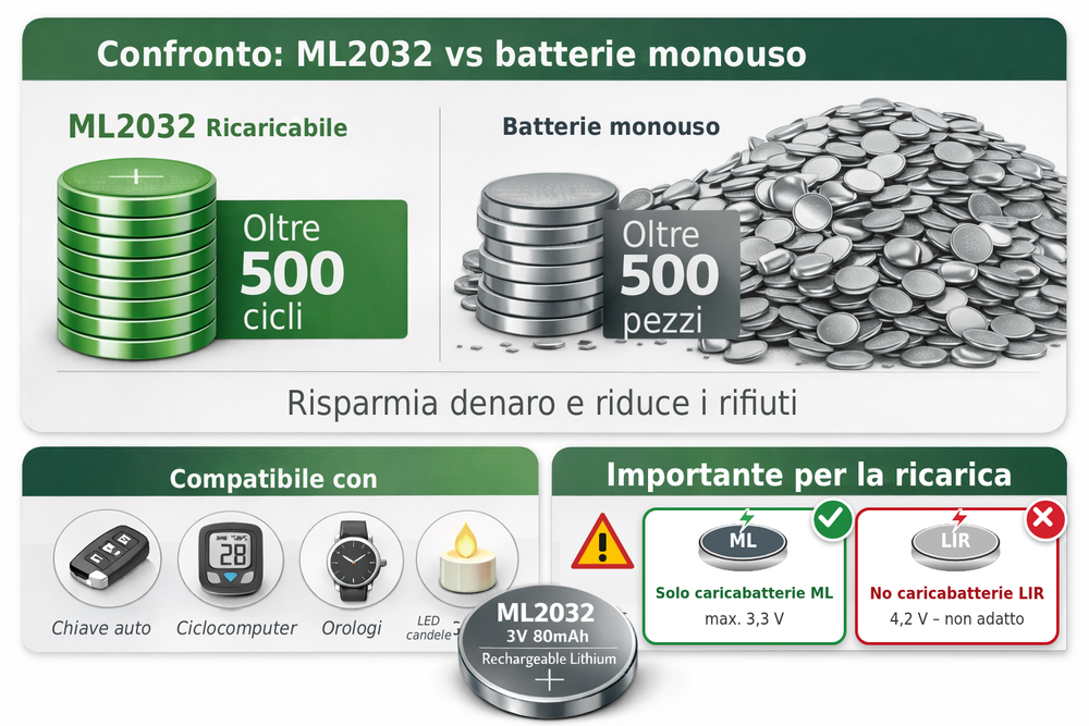 Girafus ML2032 ML 2032,wiederaufladbare Batterie/Akku