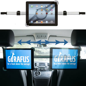 Girafus Relax H3 - Soporte para tabletas para el coche, asiento trasero, reposacabezas para, por ejemplo, iPad, iPad, Pro Galaxy, MS Surface, Medion y muchos más. - Variantes