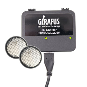 Girafus USB Charger for Rechargeable LiR 2032/2016/2025 Button Cells - Variants