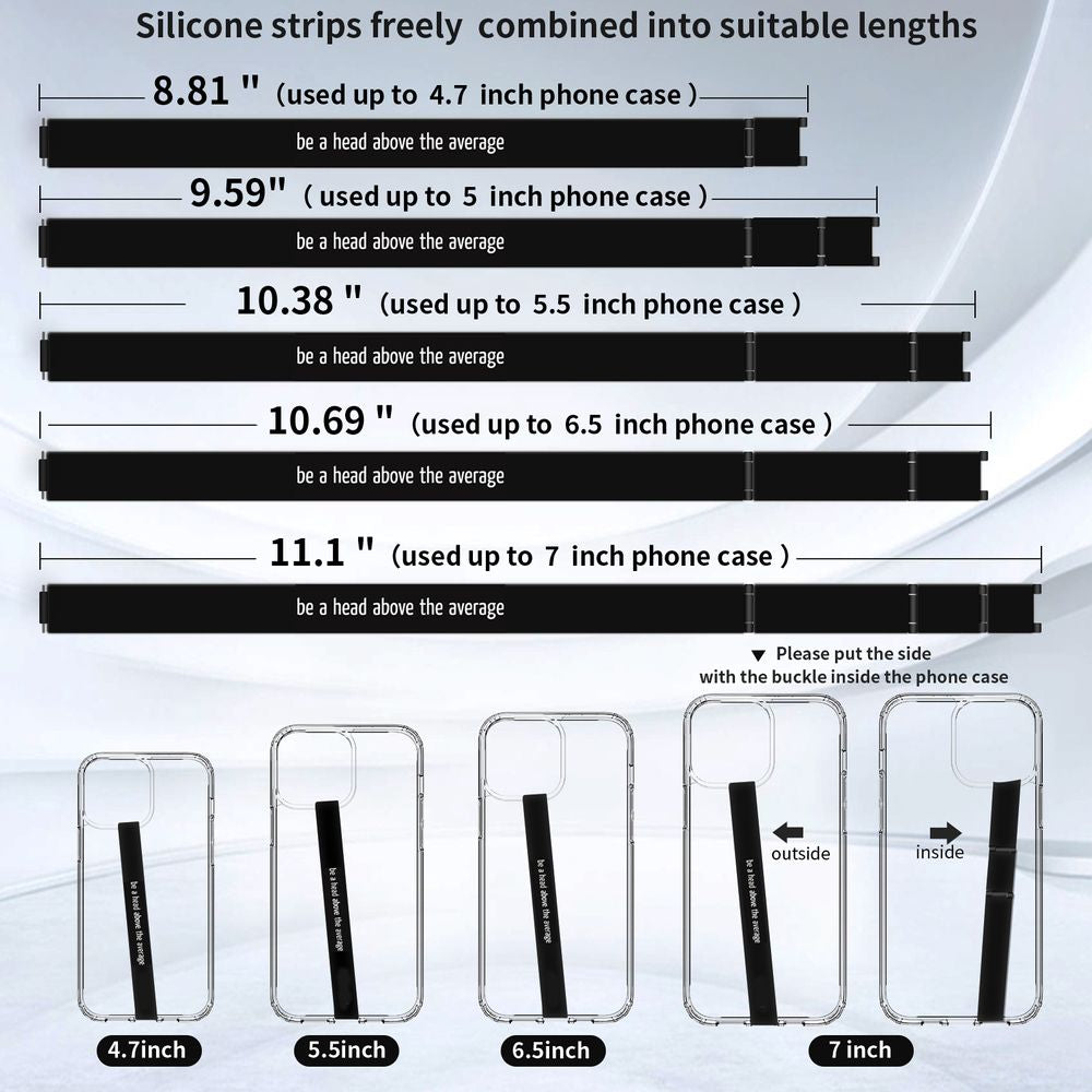 Girafus 1x Handykette & 1xSilikon Handy Fingerhalter/Handy Kette Universal/Handy Halterung Hand/Smartphone Handyanhänger/Phone Strap/Halsband/Schlüsselband/Schwarz & Bunt