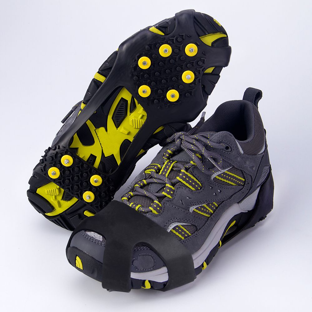 Girafus SPIKES FOR SHOES, anti-slip SHOE SPIKES with stainless steel teeth for wintertime, crampons - NO SLIDING ON ICE AND SNOW for women, men, seniors and children.